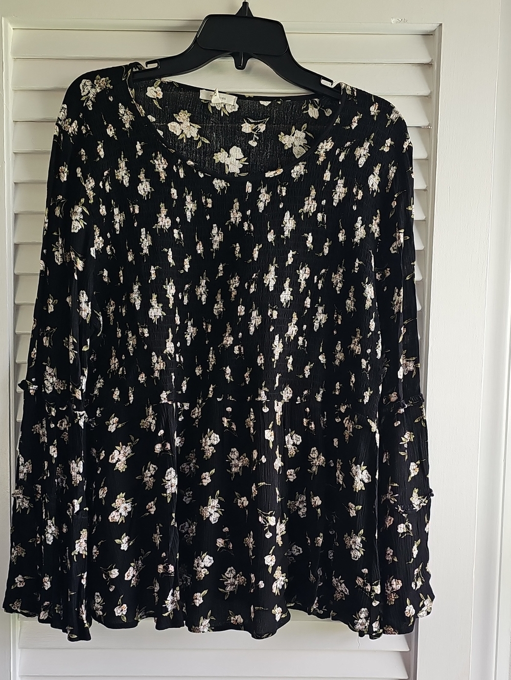 Maurices Black Floral Peplum Tunic